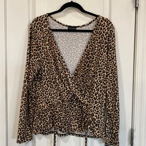 Zenobia leopard wrap top